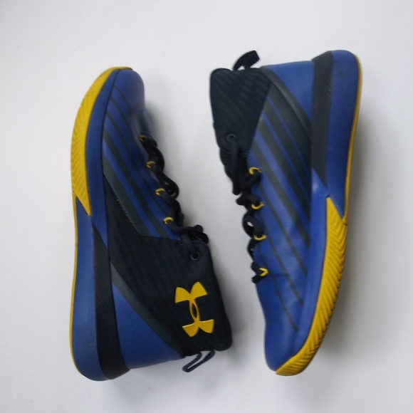 Under Armour Lockdown 3 Sneakers SZ 7 Blue & Gold - Picture 2 of 6